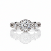 1.0 Ct Diamond Option Engagement Ring with Flower