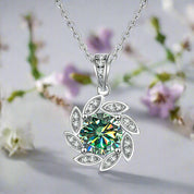1.0 Ct Diamond Flower Pendant Necklace-Evani Naomi Jewelry