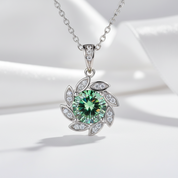 1.0 Ct Peridot Flower Pendant Necklace-Evani Jewelry