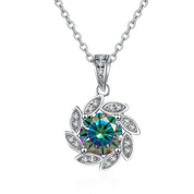 1.0 Ct Diamond Flower Pendant Necklace-Evani Naomi Jewelry