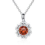 1.0 Ct Diamond Flower Pendant Necklace-Evani Naomi Jewelry