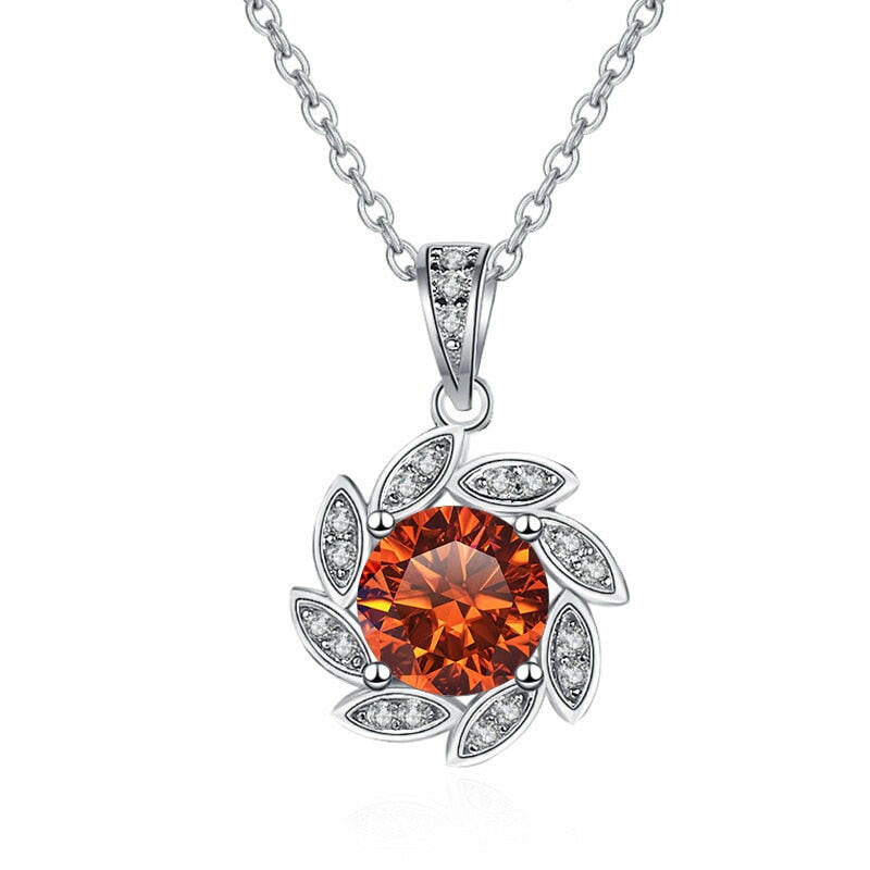 1.0 Ct Diamond Flower Pendant Necklace-Evani Naomi Jewelry