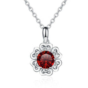 1.0 Ct Diamond Flower Pendant Necklace-Evani Naomi Jewelry