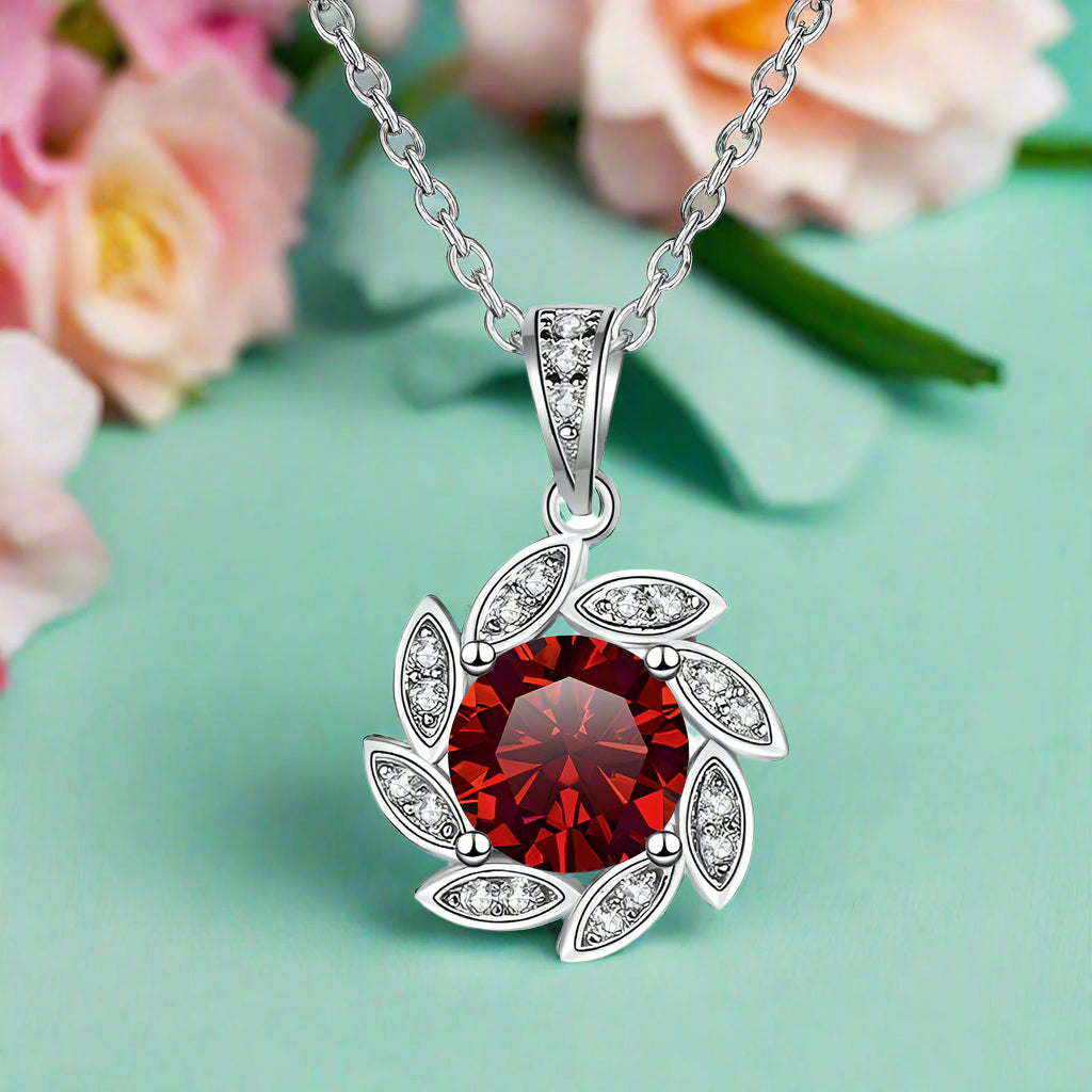 1.0 Ct Diamond Flower Pendant Necklace-Evani Naomi Jewelry