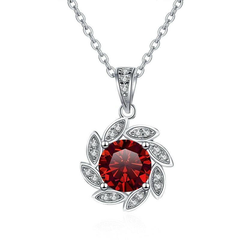 1.0 Ct Diamond Flower Pendant Necklace-Evani Naomi Jewelry