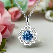 1.0 Ct Diamond Flower Pendant Necklace-Evani Naomi Jewelry