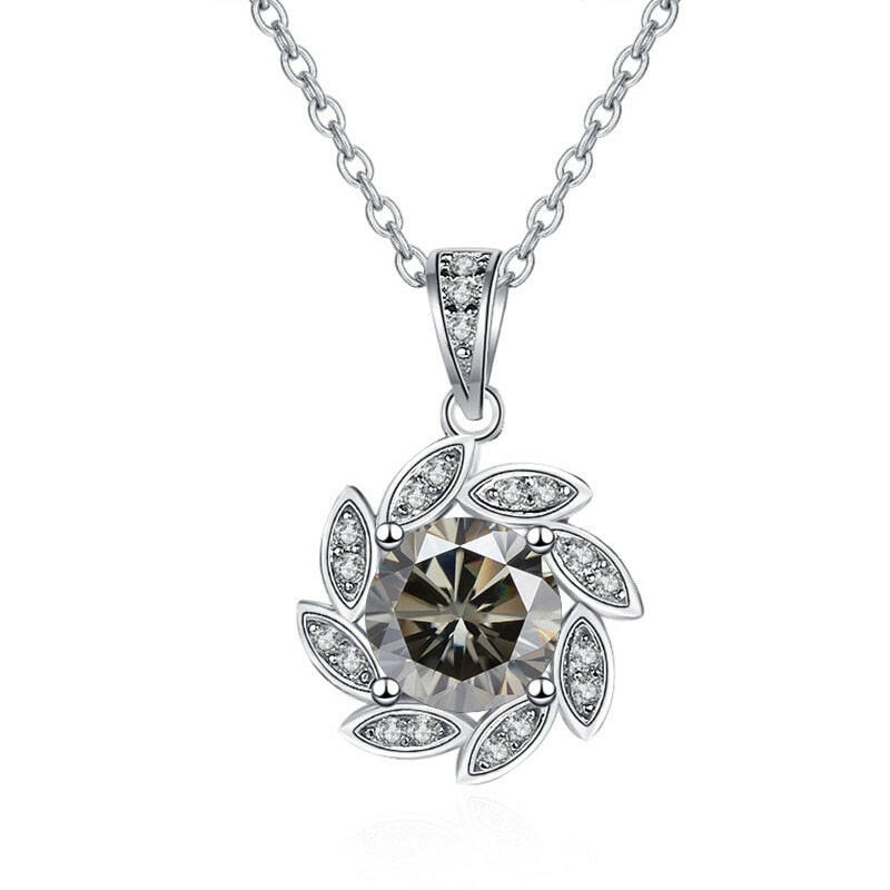 1.0 Ct Diamond Flower Pendant Necklace-Evani Naomi Jewelry