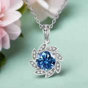 1.0 Ct Diamond Flower Pendant Necklace-Evani Naomi Jewelry