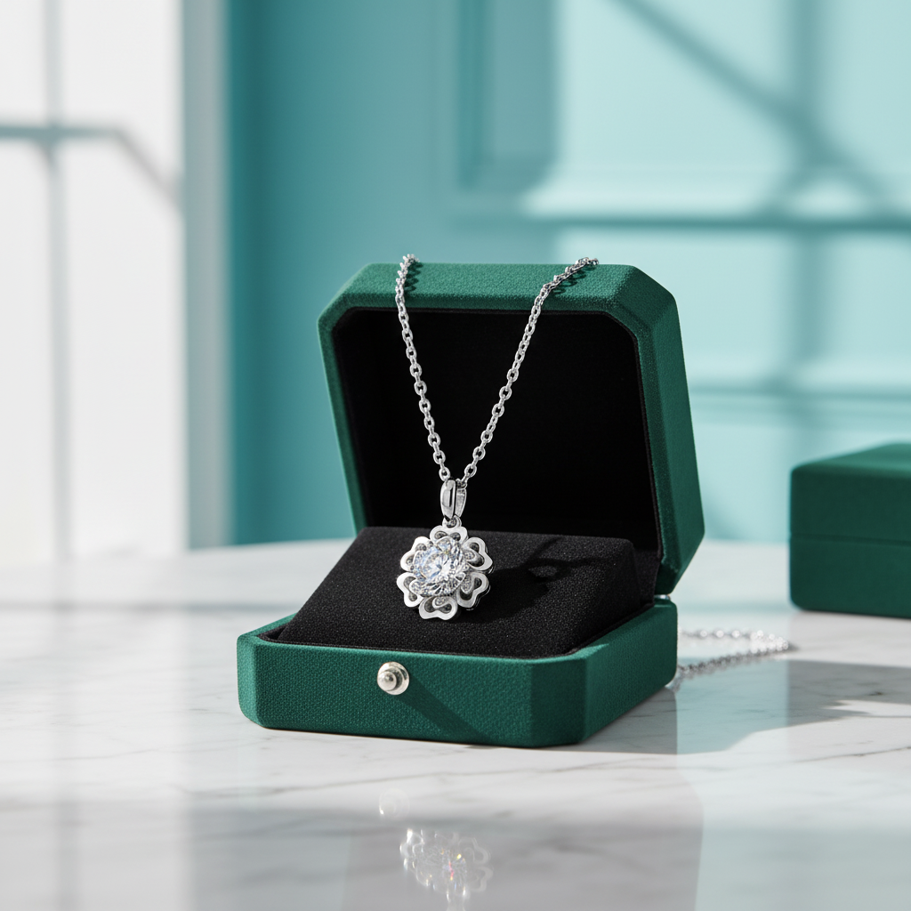 1.0 Ct Diamond Option Flower Pendant Necklace