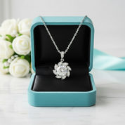 1.0 Ct Diamond Flower Birthstone Pendant Necklace-Evani Jewelry