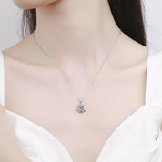 1.0 Ct Diamond Flower Pendant Necklace-Evani Naomi Jewelry