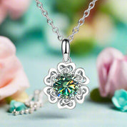 1.0 Ct Diamond Flower Pendant Necklace-Evani Naomi Jewelry