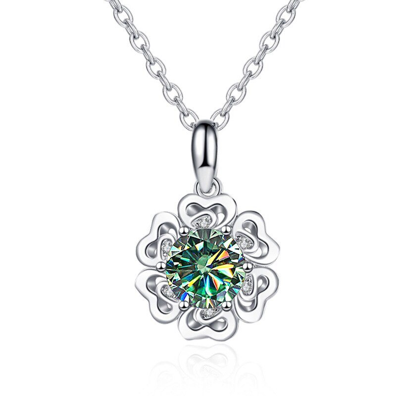 1.0 Ct Diamond Flower Pendant Necklace-Evani Jewelry