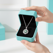 1.0 Ct Peridot Birthstone Flower Pendant Necklace-Evani Jewelry