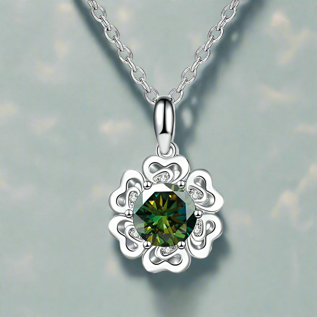 1.0 Ct Diamond Flower Pendant Necklace-Evani Naomi Jewelry