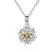 1.0 Ct Diamond Flower Pendant Necklace-Evani Naomi Jewelry