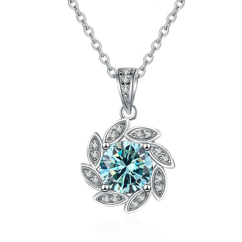 1.0 Ct Diamond Flower Pendant Necklace-Evani Naomi Jewelry