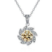 1.0 Ct Diamond Flower Pendant Necklace-Evani Naomi Jewelry