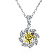 1.0 Ct Diamond Flower Pendant Necklace-Evani Naomi Jewelry