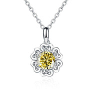 1.0 Ct Diamond Flower Pendant Necklace-Evani Naomi Jewelry