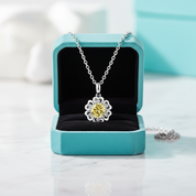 1.0 Ct Flower Topaz and Citrine Birthstone Pendant Necklace