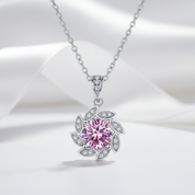 1.0 Ct Tourmaline Birthstone Flower Pendant Necklace