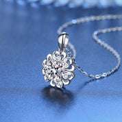 1.0 Ct Diamond Flower Pendant Necklace-Evani Naomi Jewelry