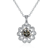 1.0 Ct Diamond Flower Shaped Necklace-Evani Naomi Jewelry