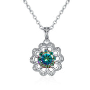 1.0 Ct Diamond Flower Shaped Necklace-Evani Naomi Jewelry