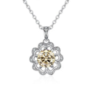 1.0 Ct Diamond Flower Shaped Necklace-Evani Naomi Jewelry