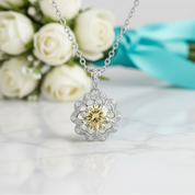 1.0 Ct Flower Topaz and Citrine Shaped Necklace