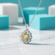 1.0 Ct Flower Topaz and Citrine Shaped Necklace