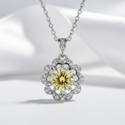 1.0 Ct Flower Topaz and Citrine Shaped Necklace