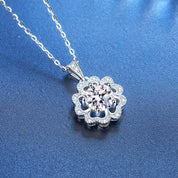 1.0 Ct Diamond Flower Shaped Necklace-Evani Naomi Jewelry