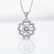 1.0 Ct Diamond Option Flower Shaped Necklace