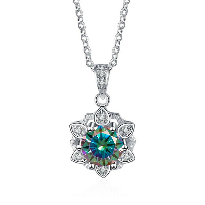 1.0 Ct Diamond Snowflake Pendant Necklace-Evani Naomi Jewelry