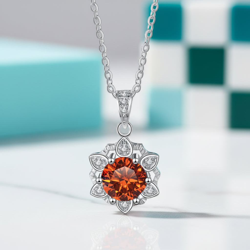 1.0 Ct Diamond Snowflake Pendant Necklace-Evani Jewelry
