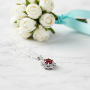 1.0 Ct Snowflake Garnet Pendant Necklace-Evani Jewelry