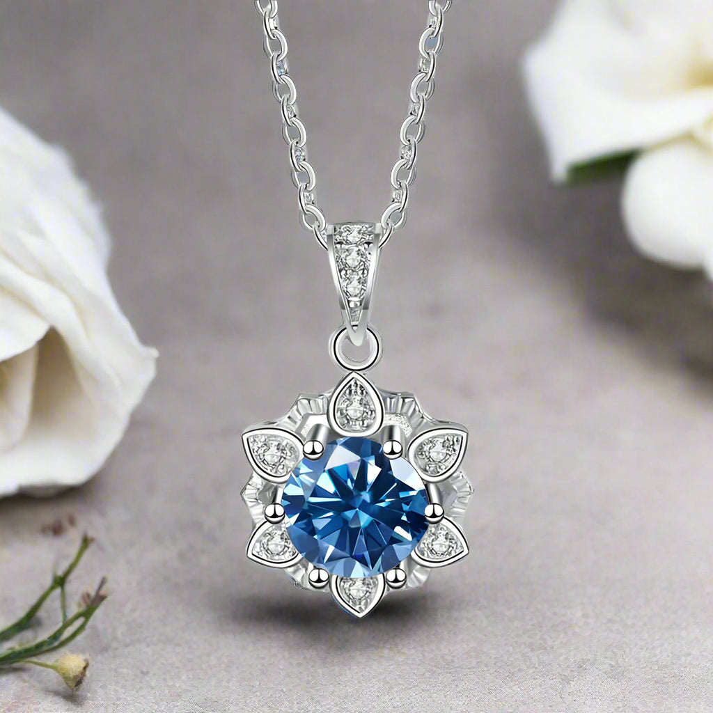1.0 Ct Diamond Snowflake Pendant Necklace-Evani Naomi Jewelry