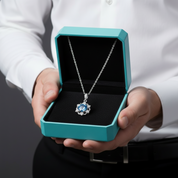 1.0 Ct Sapphire Birthstone Snowflake Pendant Necklace-Evani Jewelry