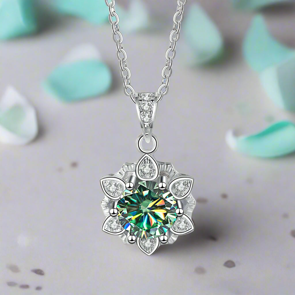 1.0 Ct Diamond Snowflake Pendant Necklace-Evani Naomi Jewelry