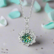 1.0 Ct Diamond Snowflake Pendant Necklace-Evani Naomi Jewelry