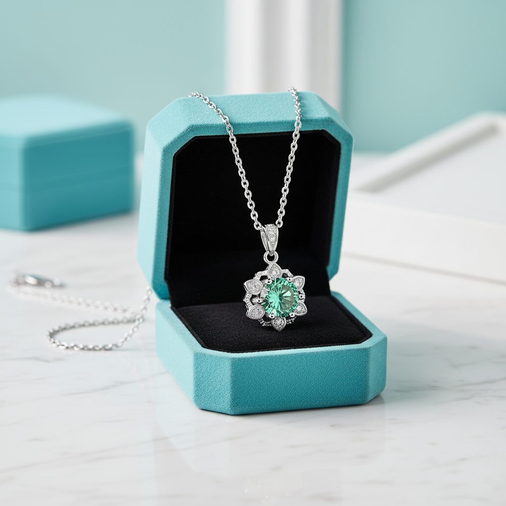 1.0 Ct Peridot Snowflake Pendant Necklace-Evani Jewelry