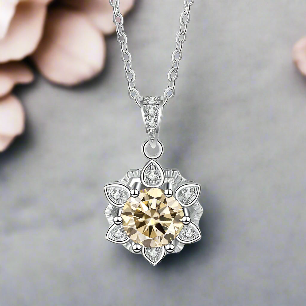 1.0 Ct Diamond Snowflake Pendant Necklace-Evani Naomi Jewelry