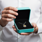 1.0 Ct Snowflake Topaz and Citrine Birthstone Pendant Necklace