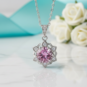 1.0 Ct Snowflake Tourmaline Birthstone Pendant Necklace