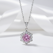 1.0 Ct Snowflake Tourmaline Birthstone Pendant Necklace