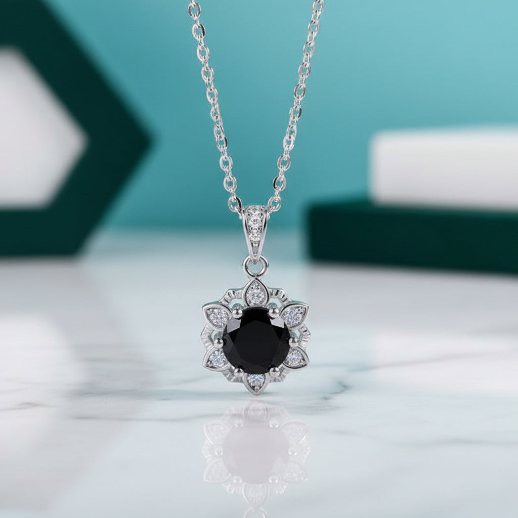 1.0 Ct Diamond Snowflake Pendant Necklace-Evani Jewelry
