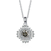 1.0 Ct Diamond Sunflower Pendant Necklace-Evani Naomi Jewelry