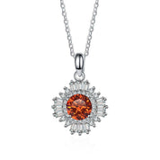 1.0 Ct Diamond Sunflower Pendant Necklace-Evani Naomi Jewelry